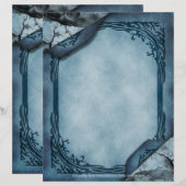 De Lettre En-tête gothique Parchemin Bleu (Devant / Derrière)