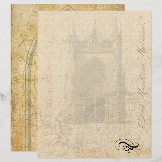 De Lettre En-tête médiéval - Palimpseste (Devant / Derrière)