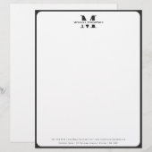 De Lettre En-tête monographique noir et blanc moderne (Devant / Derrière)