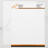 De Lettre En-tête professionnel Monogramme Orange (Devant / Derrière)