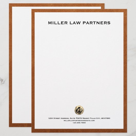 De Lettre En-tête professionnelle élégante (Devant / Derrière)