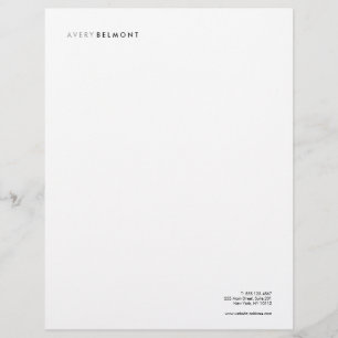 De Lettre En-tête simple blanc professionnel moderne