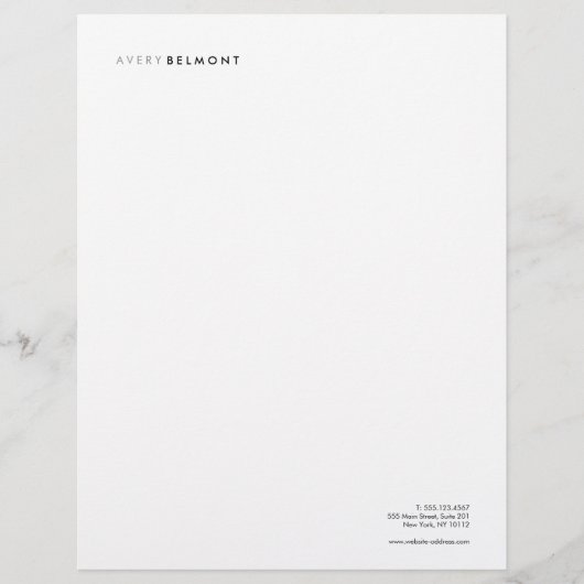 De Lettre En-tête simple blanc professionnel moderne (Devant)