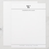 De Lettre En-tête simple monogramme ordinaire (Devant / Derrière)