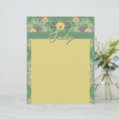 De Lettre En-tête vert fleuri (Debout devant)