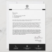 De Lettre Logo d'entreprise | En-tête simple et épuré minima (Devant)