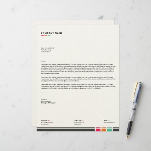 De Lettre Modèle en-tête (Devant/Arrière en situation)
