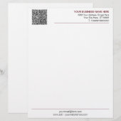 De Lettre Modèle en-tête commercial personnalisé avec code Q (Devant / Derrière)