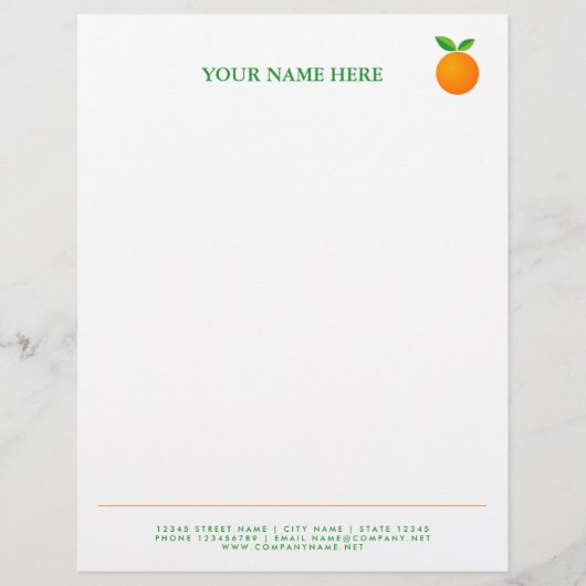 De Lettre Modèle en-tête du logo du fruit orange (Devant)