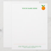De Lettre Modèle en-tête du logo du fruit orange (Devant / Derrière)