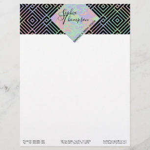 De Lettre Motif Holographique symétrique moderne - En-tête