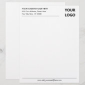 De Lettre Nom Adresse e-mail Modèle en-tête commercial (Devant / Derrière)