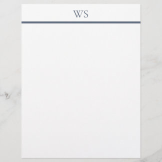 De Lettre Papeterie à en-tête avec monogramme à barre bleu m