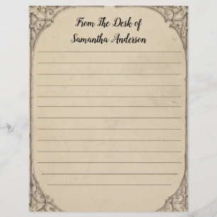 De Lettre Papier à en-tête ligné antique vintage personnalis
