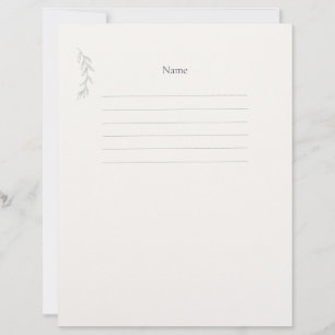 De Lettre Papier à en-tête personnalisé botanique vert sauge