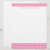 De Lettre Papier en-tête rose En vichy (Devant / Derrière)
