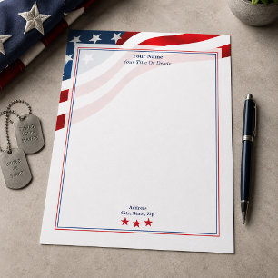 De Lettre Pavillon ondulé patriotique en-tête américain