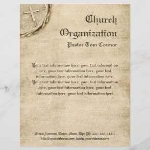 De Lettre Personnalisée Organisation religieuse En-tête croisé vieilli