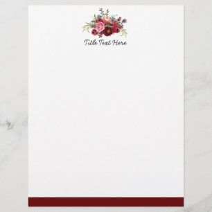 De Lettre Romantique, Aquarelle florale, en-tête
