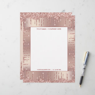 De Lettre Rose Parties scintillant or en-tête personnalisé