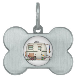De leuke Aanhangwagen van de Reis van de Huisdieren Naamplaatje