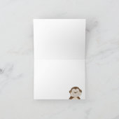 De leuke Aap Bambino de Blauwe Punt u dankt neemt Bedankkaart (Binnen)