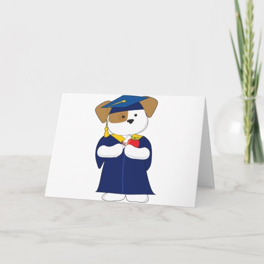 De leuke Afstuderen van het Puppy Kaart (Voorkant)