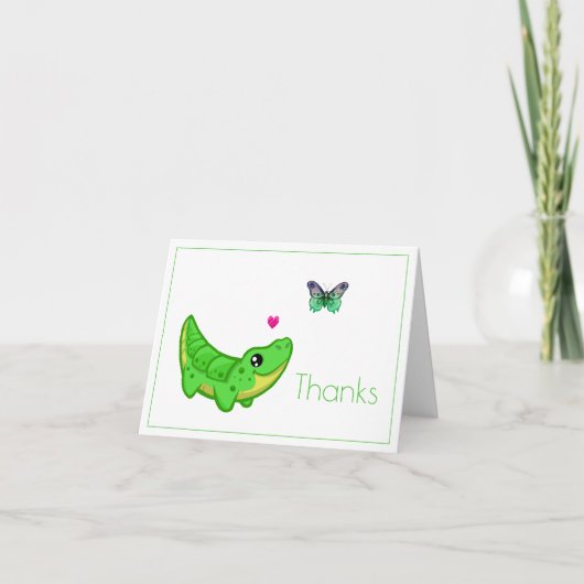 De leuke Alligator dankt u kaardt Bedankkaart (Voorkant)