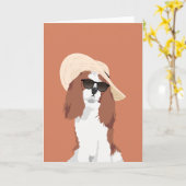 De leuke Arrogante Koning Charles Spaniel van de Kaart (Gele Bloem)