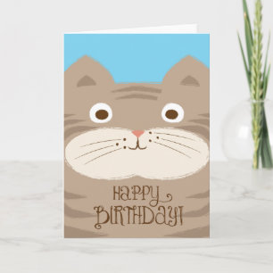 De leuke Bruine Kaart van de Verjaardag van de Kat