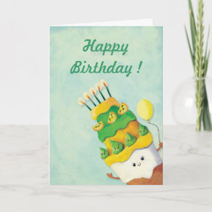 De leuke Cake van de Verjaardag Kawaii Kaart