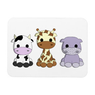 De leuke cartoon van de girafhippo van de babykoe magneet