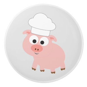 De leuke Chef-kok die van de Cartoon een Pet van Keramische Knop