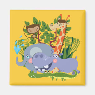 De leuke Dieren van de Safari Magneet