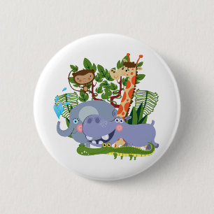 De leuke Dieren van de Safari Ronde Button 5,7 Cm
