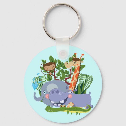 De leuke Dieren van de Safari Sleutelhanger (Voorkant)