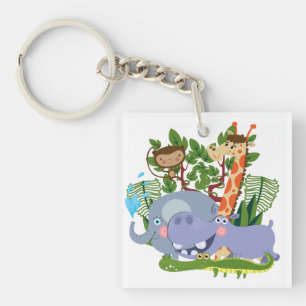 De leuke Dieren van de Safari Sleutelhanger