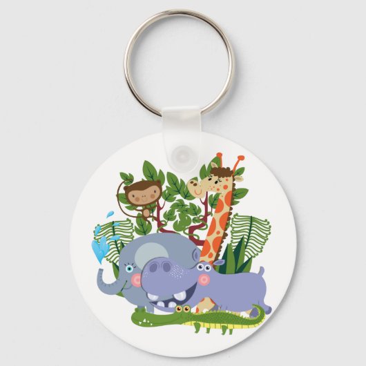 De leuke Dieren van de Safari Sleutelhanger (Voorkant)