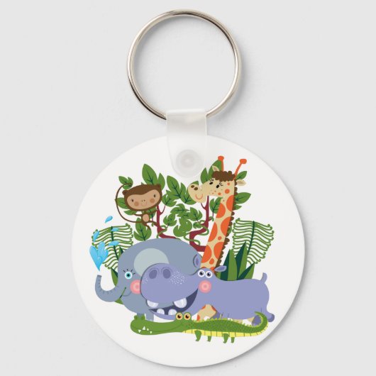 De leuke Dieren van de Safari Sleutelhanger (Voorkant)