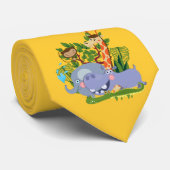De leuke Dieren van de Safari Stropdas (Opgerold)