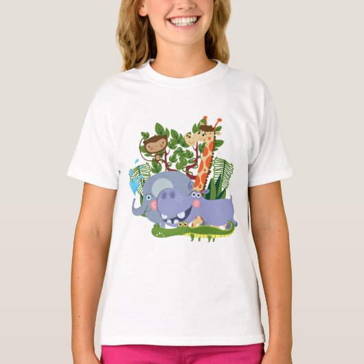 De leuke Dieren van de Safari T-shirt (Voorkant)