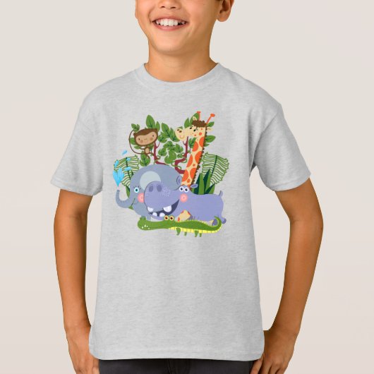 De leuke Dieren van de Safari T-shirt (Voorkant)