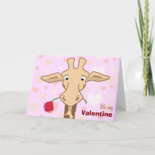 De leuke Giraffe & nam de Kaart van Valentijn toe