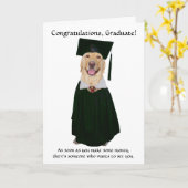 De leuke/Grappige Afstuderen van de Hond Kaart (Gele Bloem)