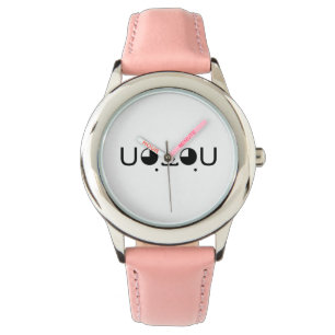 De leuke Hond Japanse Kaomoji Emoticon van het Horloge