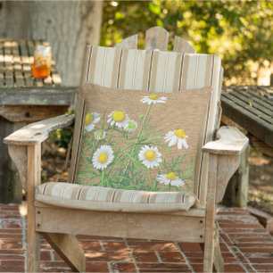 De leuke Jute van de Jute van Faux van de Bloemen Buitenkussen