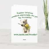 De leuke Kaart van de Wensen van Westie Gelukkige (Achterkant)