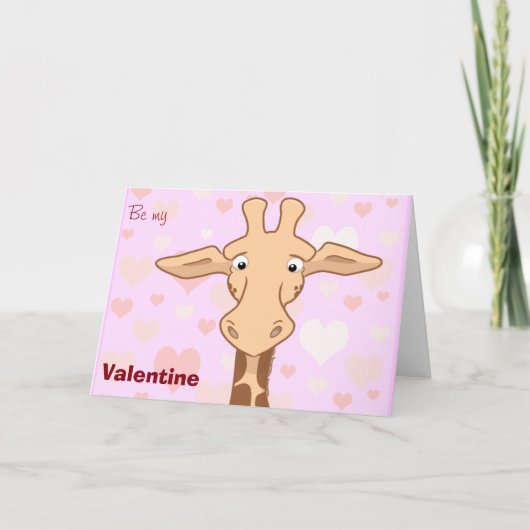 De leuke Kaart van Valentijn van de Giraffe (Voorkant)