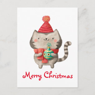 De Leuke Kat van Kerstmis Feestdagenkaart