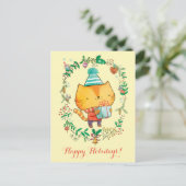 De leuke kat van Kerstmis met het grote Briefkaart (Staand voorkant)